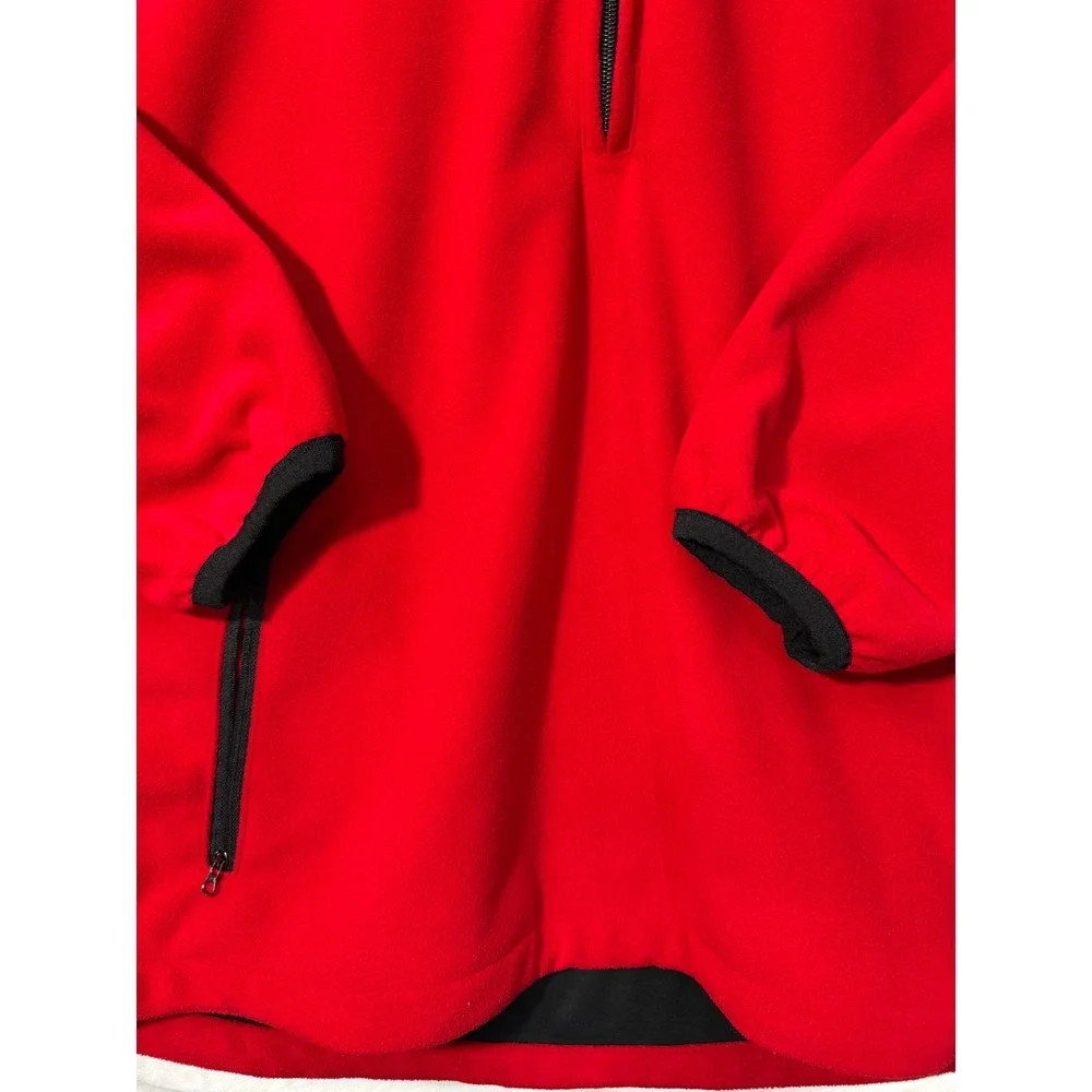 FootJoy DryJoys Red & Black Fleece Quarter-Zip Pullover – Men's Medium